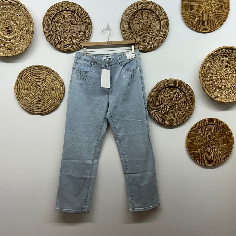 NEW Marc New York High Rise Wide Leg Jeans Plus Size 16 Rhinestone High Waist